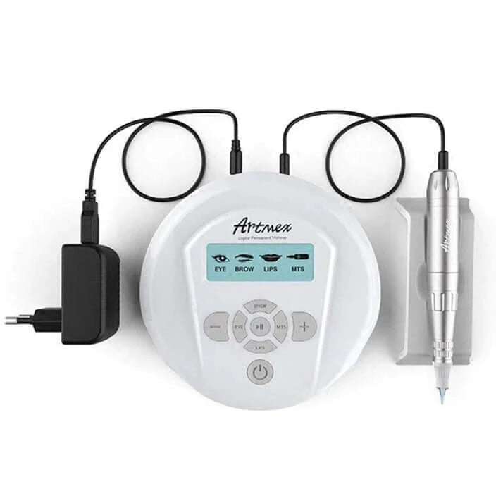 Artmex V6 Permanent Makeup Eyebrow Tattoo Machine with digital control panel and rotary pen for beauty aesthetics.