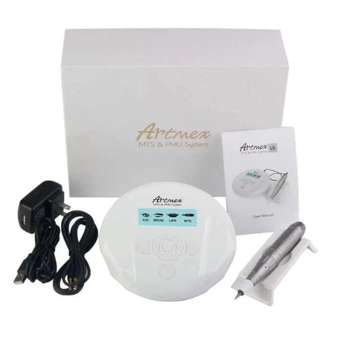 Artmex V6 Permanent Makeup Eyebrow Tattoo Machine Set with Digital Control Panel and Accessories for Beauty Aesthetics