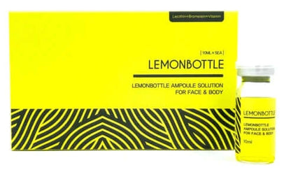 Lemon Bottle 5x10ml vials for beauty aesthetics, metabolic activation, and fat metabolism with riboflavin and bromelain.