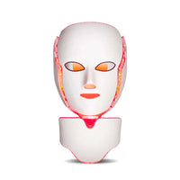 LED Facial Mask with Neck for Beauty Aesthetics, Red Light Therapy for Skin Rejuvenation, Anti-Wrinkle, and Acne Treatment.