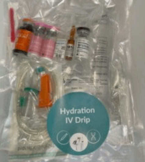 Hydration Booster IV Drip Set, beauty aesthetics, rehydrate with electrolyte-rich solution, ideal for hangover cure and dehydration recovery.