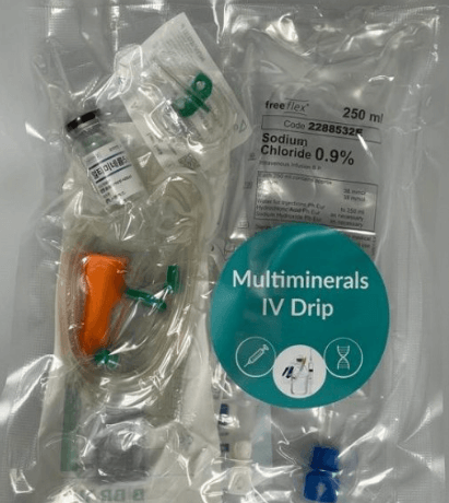 Multiminerals IV Drip Set for beauty aesthetics with essential minerals and micro-elements for fatigue, poor diet, and stress relief