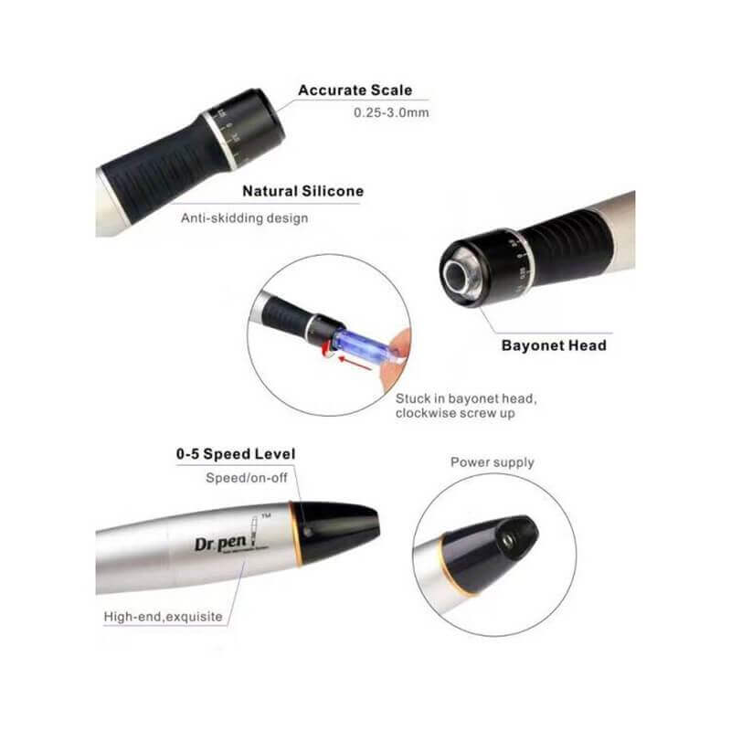 Dr. Pen Ultima A1 (Cordless)Dr. Pen™ Ultima A1 is an effective micro-needling device. It helps to remove all of your skin problems at the fraction of the cost of a clinical treatment at home. - 5 speed levels - 8000 - 18000 RPM - needle adjustment range f