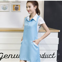 Nail Salon Dress With Pockets in Light Blue for Beauty Aesthetics
