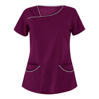 Purple Tops Beauty Salon Nursing Uniform with Stylish Pockets for Beauty Aesthetics Professionals